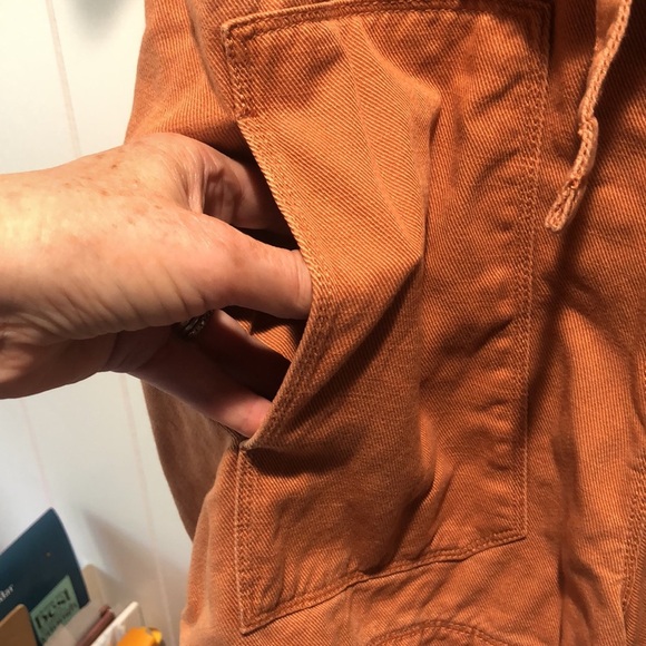 jordache shorts romper cotton and rayon copper spice color belted L - Picture 6 of 10